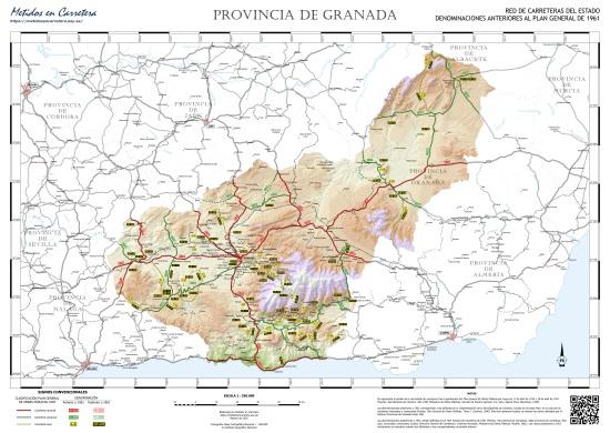 Red de Carreteras del Estado. Denominaciones anteriores al Plan General de 1961. Provincia de Granada