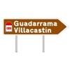 Acceso a carretera hist�rica desde carretera multicarril. Cartel flecha
