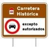 Cartel de condiciones/restricciones de circulaci�n