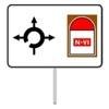Cartel de continuidad de itinerario en glorieta
