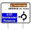 Cartel de orientaci�n en la intersecci�n
