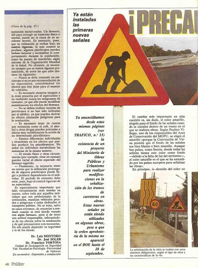 Revista Tr�fico, n� 26 (octubre de 1987). �Precauci�n: Obras!