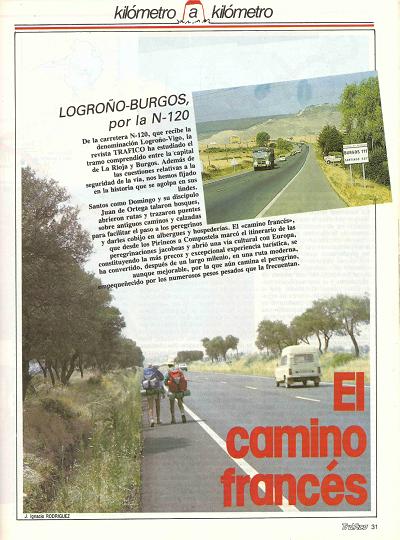 Revista Tr�fico, n� 15 (octubre de 1986). Kil�metro y kil�metro: Logro�o-Burgos (N-120). El camino franc�s