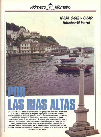 Revista Tr�fico, n� 24 (julio-agosto de 1987). Kil�metro y kil�metro: Ribadeo-El Ferrol (N-634, C-642 y C-646). Por las R�as Altas