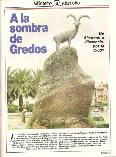 Revista Tr�fico, n� 35 (julio-agosto de 1988). Kil�metro y kil�metro: Alcorc�n-Plasencia (C-501). A la sombra de Gredos