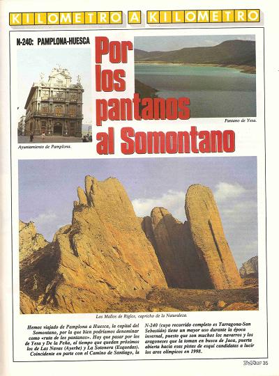 Revista Tr�fico, n� 49 (noviembre de 1989). Kil�metro y kil�metro: Pamplona-Huesca (N-240). Por los pantanos al Somontano