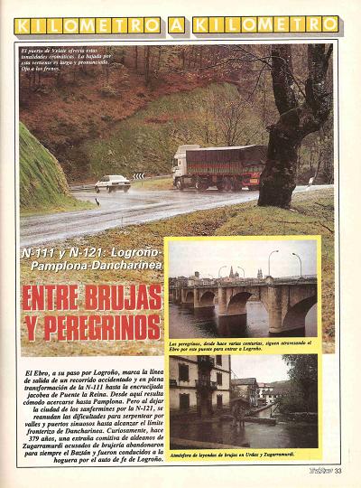 Revista Tr�fico, n� 51 (enero de 1990). Kil�metro y kil�metro: Logro�o-Pamplona-Dancharinea (N-111 y N-121). Entre brujas y peregrinos