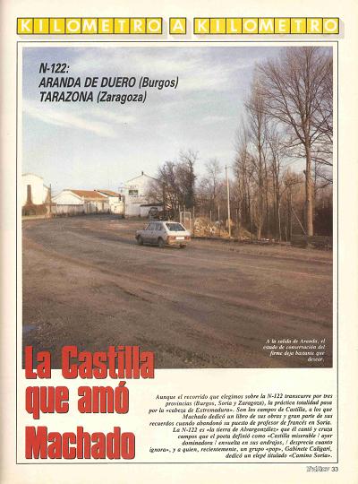 Revista Tr�fico, n� 53 (marzo de 1990). Kil�metro y kil�metro: Aranda de Duero-Tarazona (N-122). La Castilla que am� Machado