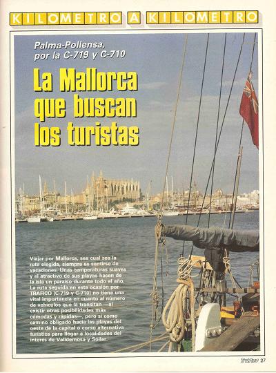 Revista Tr�fico, n� 57 (julio-agosto de 1990). Kil�metro y kil�metro: Palma-Pollensa (C-719 y C-710). La Mallorca que buscan los turistas